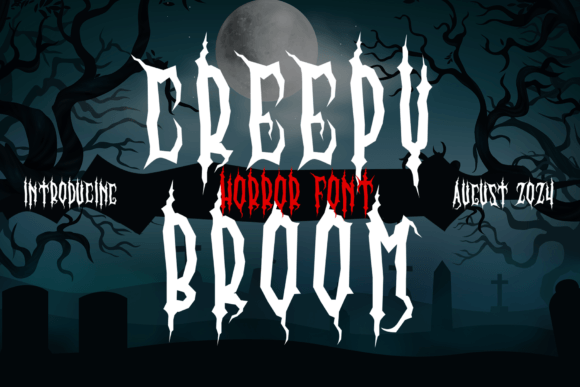 Creepy Broom Font for Spooky Design