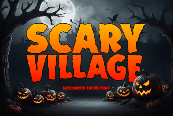Scary Village Display Font for Handmade Products and Printable Creations